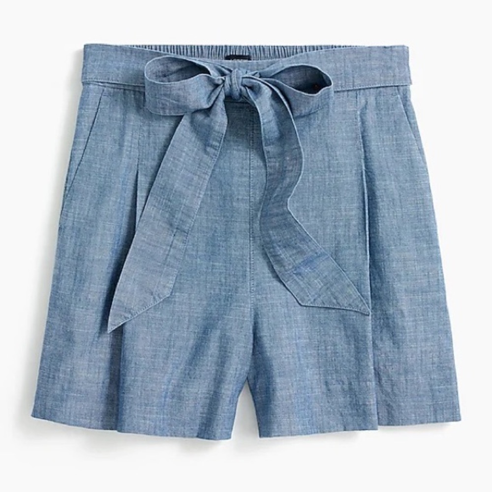 J. Crew Factory Chambray Tie-Waist Shorts